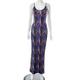 Women Summer Casual Print Sleeveless Slip Dress