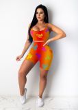 Women's Summer Fashion Print Sport Casual Two-Piece Set