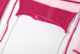 Summer Women's Sexy Cutout Knitting Strapless Top High Waist Bodycon Shorts Set Women