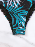 tie high waist print sexy Low Back bikini swimsuit