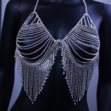 Rhinestone body chain suit sexy shiny tassel nightclub clothing show trendy underwear show body Chain