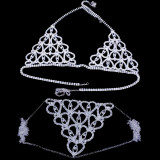 Jewelry Sexy Body Chain Rhinestone Luxury Lingerie Set Nightclub Heart Print Body Chain