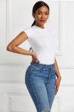 Women Irregular Sexy Solid Basic T-shirt