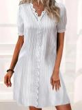 Ladies Summer V Neck Lace Elegant Loose Dress