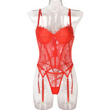 Women Lace mesh See-Through Sexy Lingerie Set