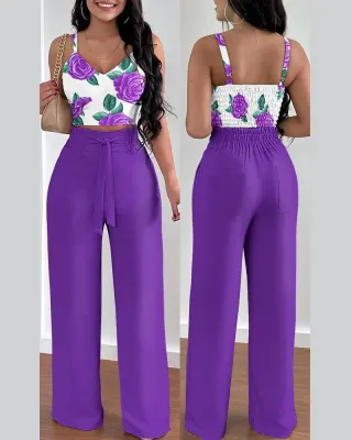 Spring Sweet Fresh Beauty Fashion Casual Pants Set