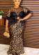 Beaded Sequin Party Evening Gown African Ladies Stretch Mesh Dress