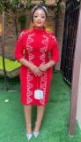 Plus Size African Women's Slim Waist Bodycon Professional Fashion Dress
