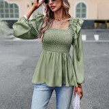 Women's Solid Color Shirt Autumn Winter Chic Career Long-Sleeved Top