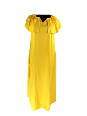 Women's Spring/Summer V Ruffle Neck Long Dresses