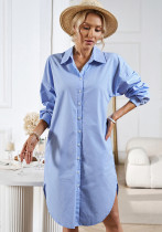 Women long sleeve shirt dress