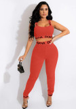 Ladies Letter Print Two-Piece Set