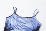 Summer Women's Printed Straps Slim High Waist Sports Jumpsuit