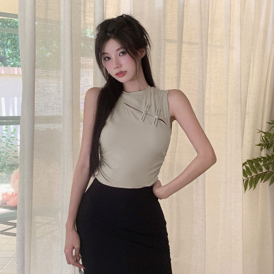 Chinese Style Sleeveless Tank Top Summer Art Retro Style Vest Women