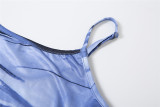Summer Women's Printed Straps Slim High Waist Sports Jumpsuit