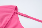 Women's Summer Beaded Low Back Short Sleeve Top Slim Short Skirt Two Piece Set