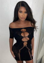 Summer Women Sexy Cutout Off Shoulder Bodycon Dress