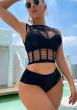 Women Fishnet Strapless Bikini Bodysuit Mesh Sexy Lingerie