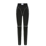 Women's Fashion Solid Line Tight Fitting High Waist Regular Fit Yoga Basic Skinny Pants