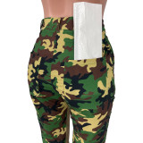 Summer Fashion Camo Patchwork Bootcut Casual Pants