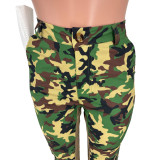 Summer Fashion Camo Patchwork Bootcut Casual Pants