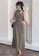 Hollow Out Slim Waist A-Line Long Dress
