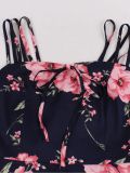 Summer Print Strap Dress Chic Slim Waist Elegant Women's Plus Size Maxi Dress