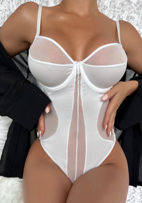 Women sling body shaper jumpsuit mesh sexy underwear