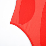 Women sling body shaper jumpsuit mesh sexy underwear