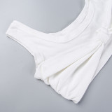 Camisole White Knot Cropped Tank Top Summer Fashion Versatile Casual Top