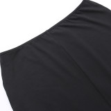 Knitting Suspenders Sexy Plunging Vest High Waist Slim Skirt Set