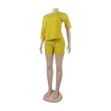 Sexy Solid Casual Loose Fit Two-Piece Set