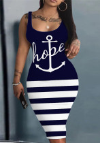 Summer Print Basic Tight Fitting Tank Dress