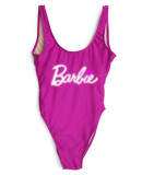 Sexy Spring Summer Women's Pink Lips One Piece Swimsuit