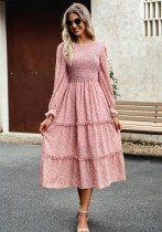 Floral Dress Autumn Chic Elegant Long Dress