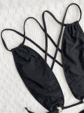 WomenSolid Bikini One Piece Swimswear
