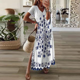 Women Loose Casual Print Short Sleeve Dress