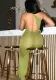 Sexy Summer Solid Color One Side Slash Shoulder Slim Long High Waist Low Back Dress