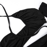 Halter Neck Straps Sexy Hollow Slim Dress Fashion Short Dress Women