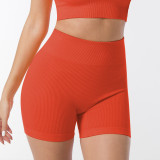 Butt Lift High Waist Seamless Yoga Pants Women's Peach Hip Tight Fitting Sweatpants Quick Dry Ribbed Gym Shorts
