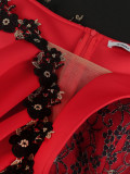 Women Elegant Summer Lace Ruffle Sleeveless Dress