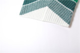 Summer women's jacquard knitting contrast color Halter Neck high waist slim skirt set