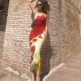 Women's Camisole Maxi Print Pullover Tight Fitting Dress