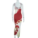 Women's Camisole Maxi Print Pullover Tight Fitting Dress
