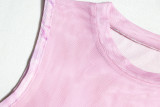 Round Neck Digital Print Tight Fitting Dress Sleeveless Bodycon dress