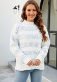 Contrasting color striped autumn and winter sweater women's loose round neck knitting shirt