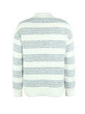Contrasting color striped autumn and winter sweater women's loose round neck knitting shirt
