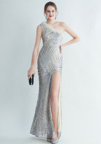 long sequins Plus Size Fat Beauty Formal Party Evening Dress