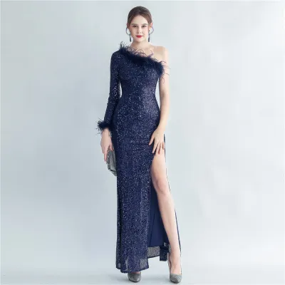 long sequins Plus Size Fat Beauty Formal Party Evening Dress