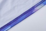 Women's Fall Long Sleeve Streamer Fashion Tie Dye Print Ruched Bodycon Dress for Women